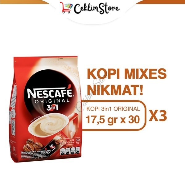 

Nescafe Original 3in1 (17.5gr x 30) x 3 Pcs