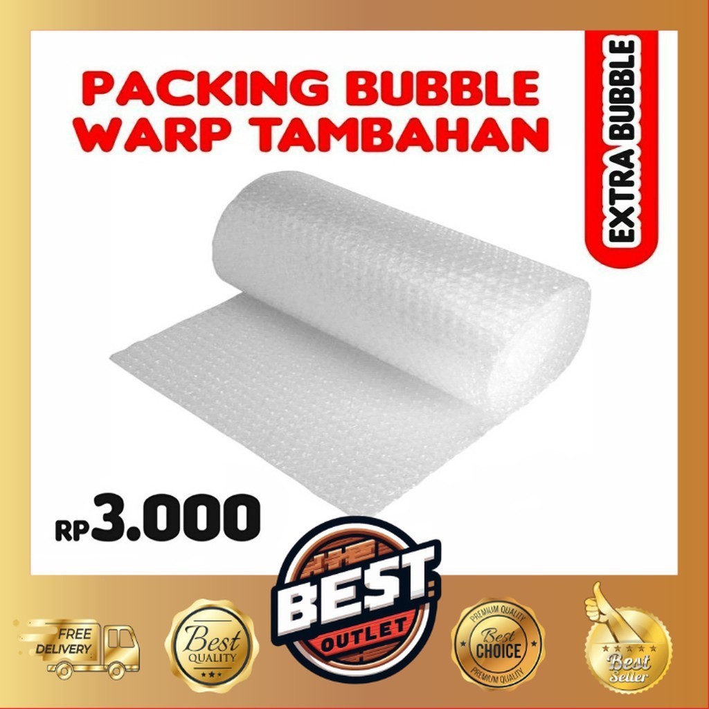 

BEST.OUTLET Tambahan Extra Bubble Wrap Pelindung Paket dari Kerusakan saat Pengiriman Bubble Wrap