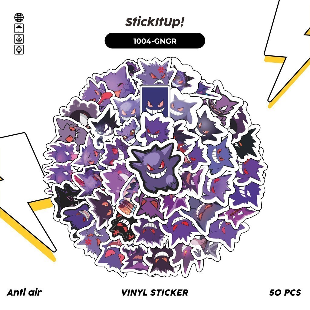 

COD✨ 100 Pcs Stiker Pokemon Gengar Lucu Anti Air Untuk Dekorasi Notebook Sepeda Skateboard Handphone DIY