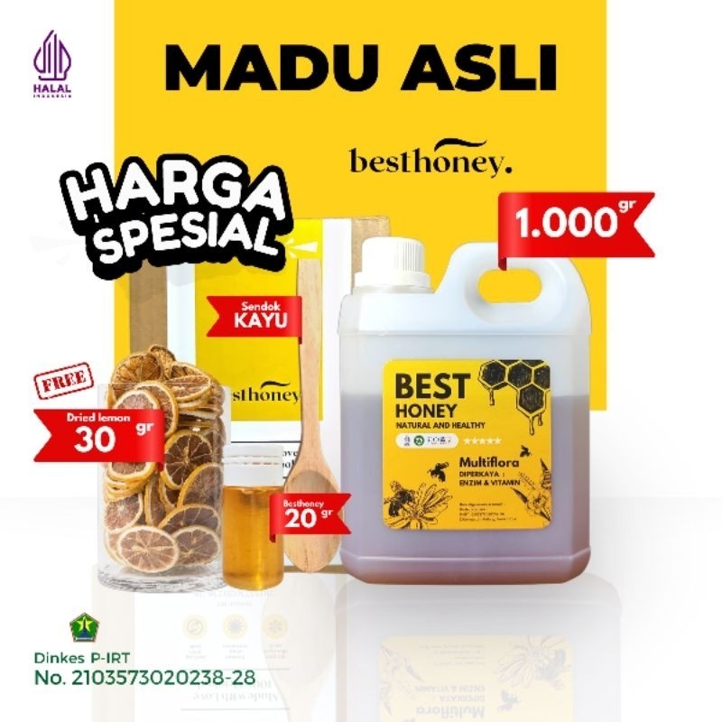 

Best Honey - Madu Asli Paket Bundling Sehat Madu Multiflora Original 1kg & Dried Fruit