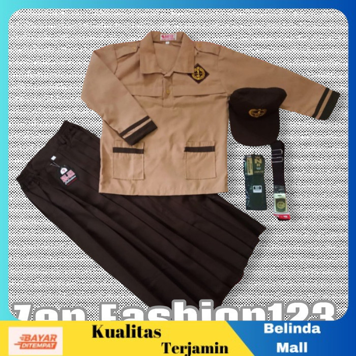 

⭐COD⭐ SET SERAGAM PRAMUKA SIAGA SD PEREMPUAN PANJANG 8 tahun TERLARIS