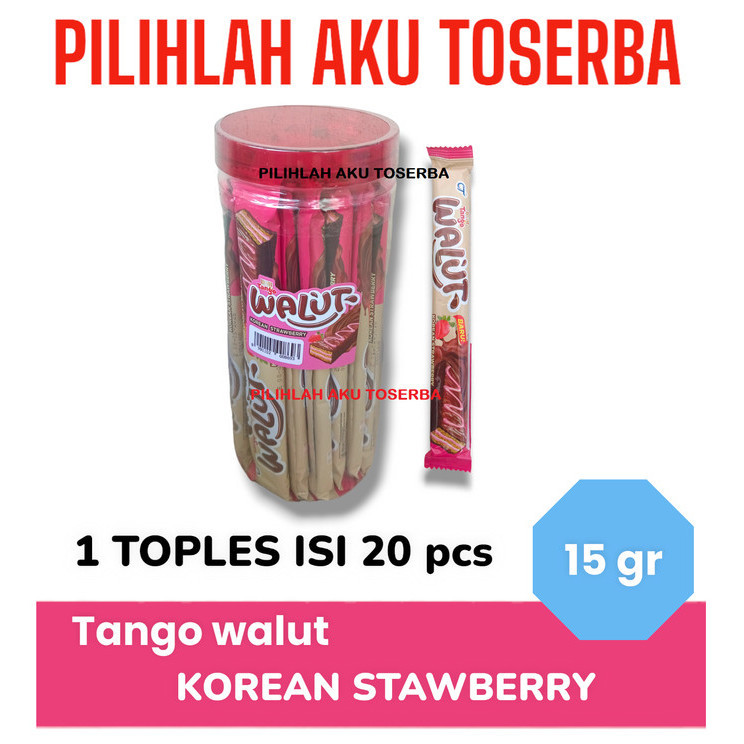 

Wafer Tango WALUT TOPLES KOREAN STRAWBERRY - ( HARGA 1 TOPLES )