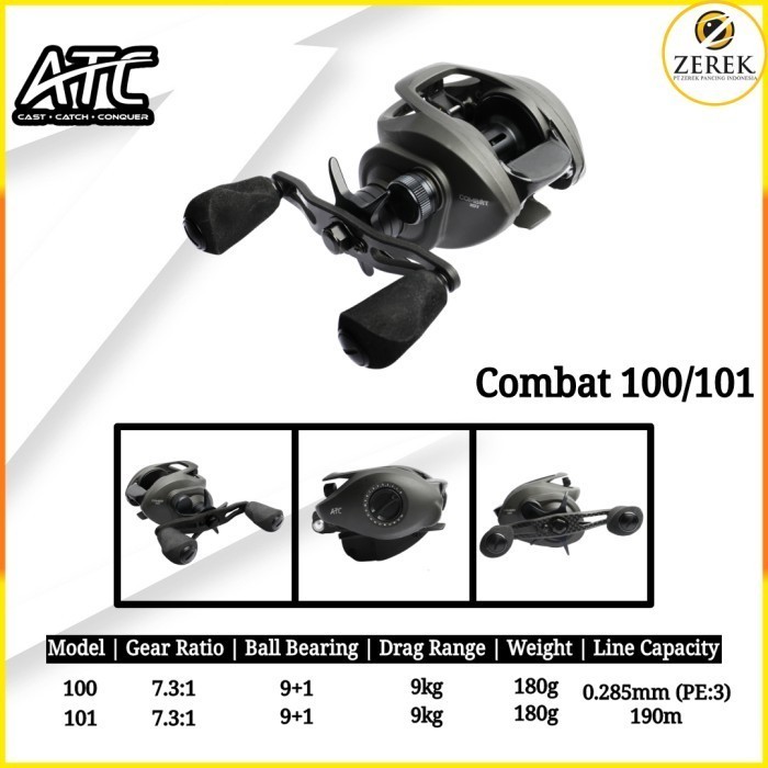 Reel BC ATC Combat CB100 - CB101 Reel Baitcasting BC - 101 (KIRI) 100(Kanan)