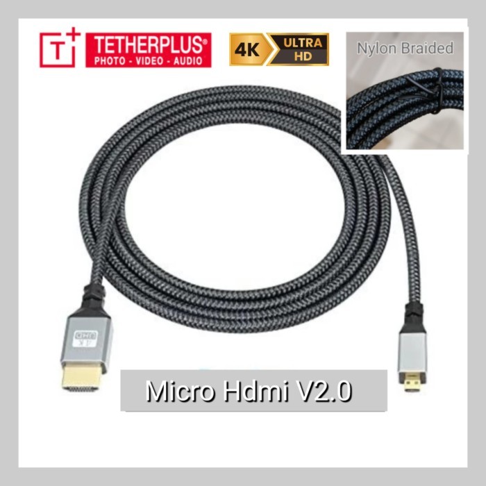 TetherPlus 10M kabel Hdmi V2.0 Micro HDMI to HDMI 2.0 4K - 10 Meter