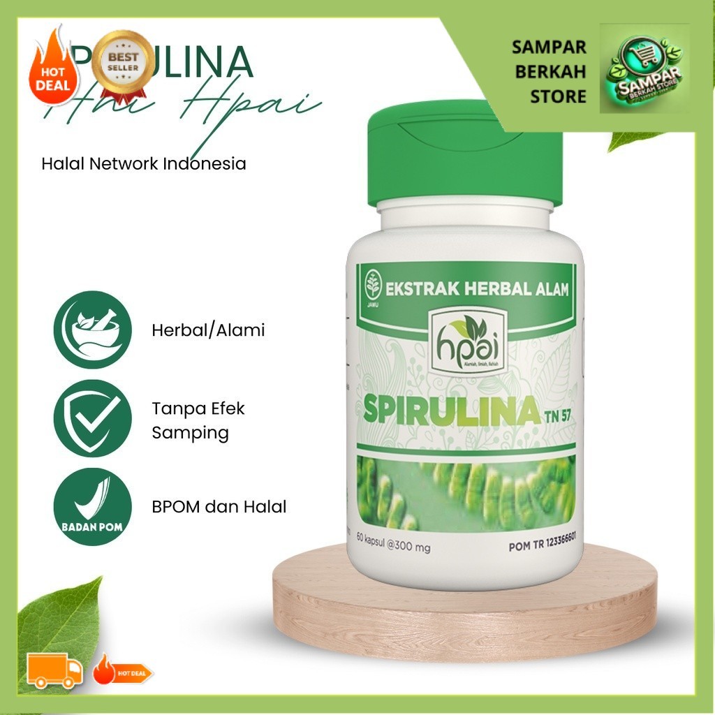 Produk Halal; SPIRULINA - Herbal untuk Nutrisi, Pemulihan Pasca Sakit, Anemia    | Bisa Bayar COD - 