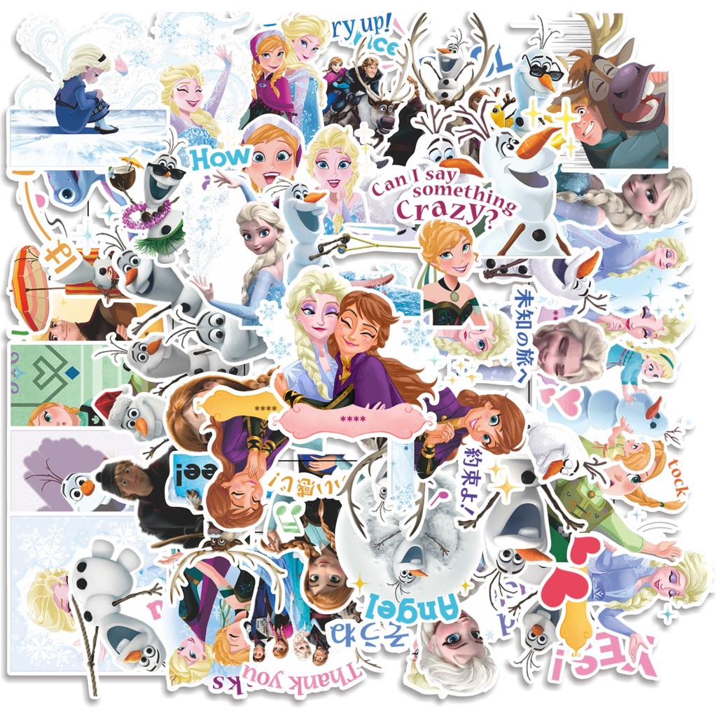 

COD 50 Pcs Stiker Kartun Frozen Princess V1 Lucu Anti Air Untuk Dekorasi Notebook Sepeda Skateboard Handphone