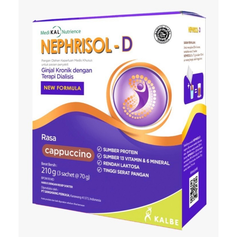 

NEPHRISOL D - Nutrisi Tinggi Protein Pasien Ginjal Kronik HD / CAPD - Cappucino