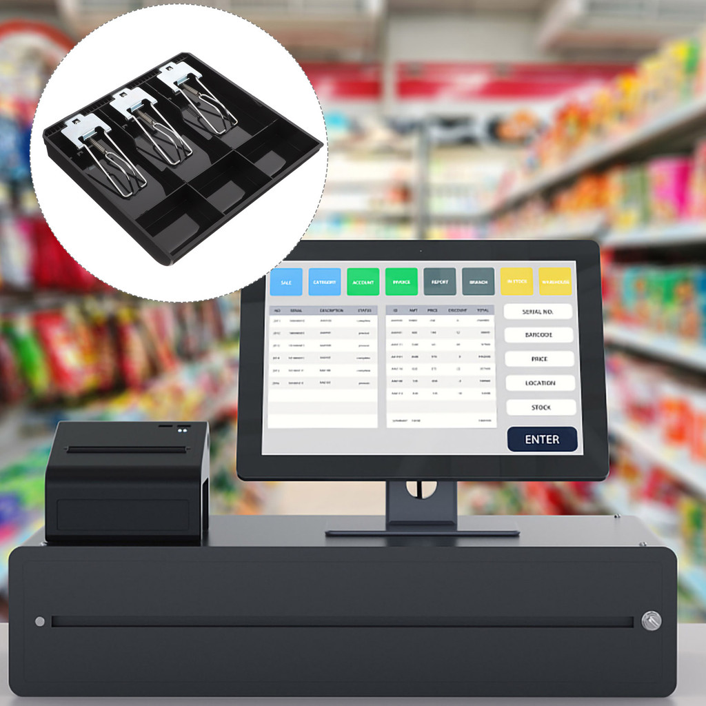 

Cash Register Drawer Insert Tray Money Organizer Piggy Bank Wallet Holder Lock Box Store