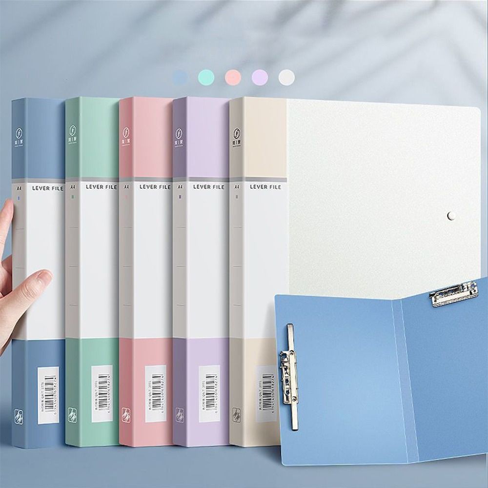 

High Quality PP A4 File Folder Color Long Double Clips Document Bag Thickened File Bag School Office
