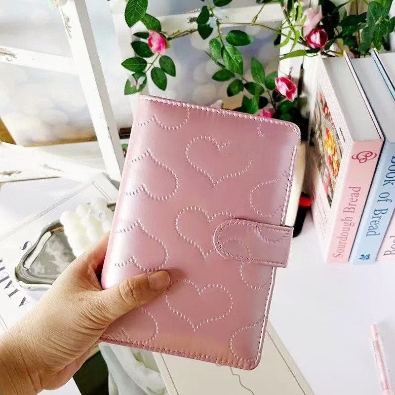 

A5 A6 Macaron Love Cotton Loose leaf Notebook Cash Budget DIY Notebook Cover Notebooks Journal Kawaii Stationery