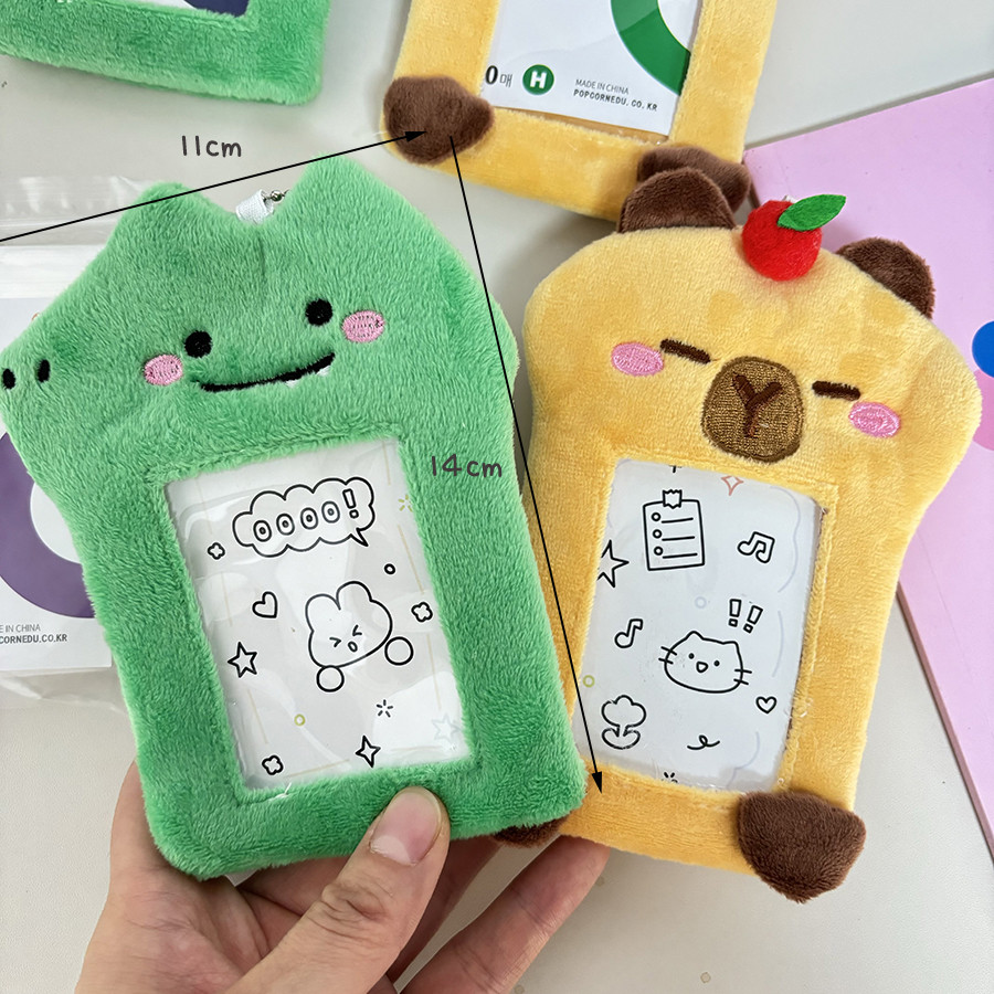 

SKYSONIC New Arrival 3 Inch Plush Kpop Holder Cute Crocodile Idol Postcards Storage Card Bag Collect Organizer Schoolbag Pendant