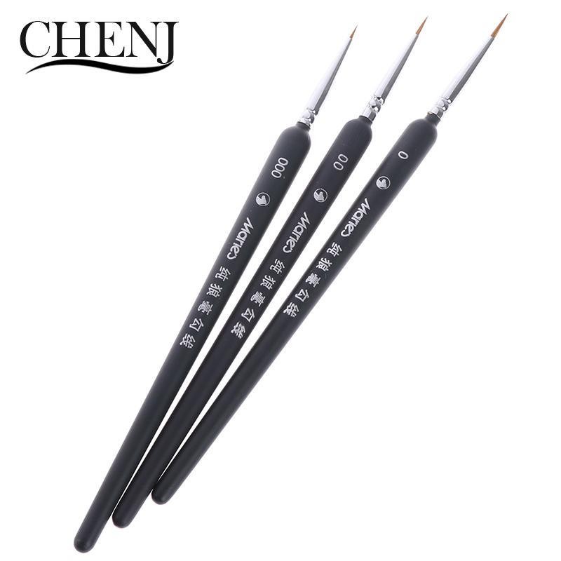 

3Pcs Miniature Paint Detail Brush 0/ 00/ 000 Wolf Hair Professional Fine Detailing For Art Supplies Drawing Art Pen Paint Brush