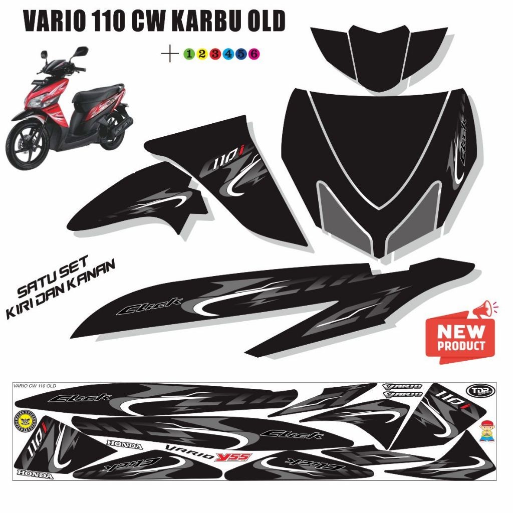 STRIPING MOTOR VARIO 110 CW / STRIPING VARIASI STIKER VARIO 110 KARBU VARIASI MOTOR