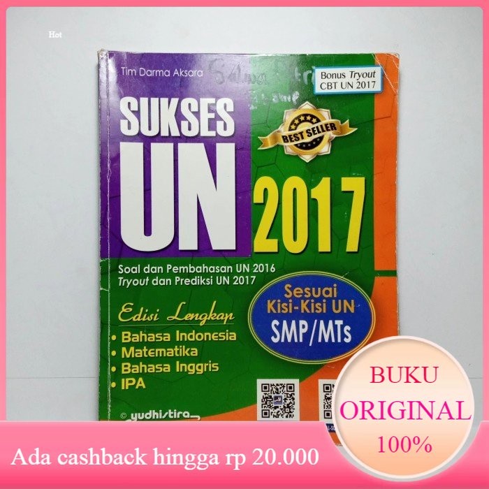 Buku Bestseller SUKSES UN 2017 SMP MTs Yudhistira #Bekas
