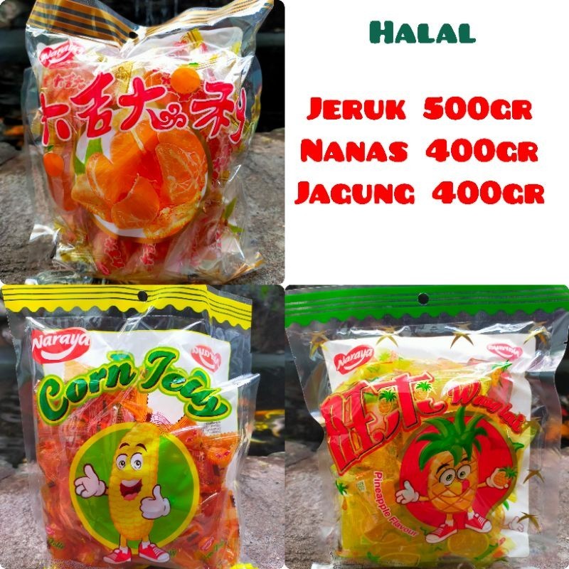 

Naraya Jelly Jeruk 500g, Jelly Nanas, Jelly Jagung Exp 2026 pusat grosir jajan lebaran idul fitri murah meriah