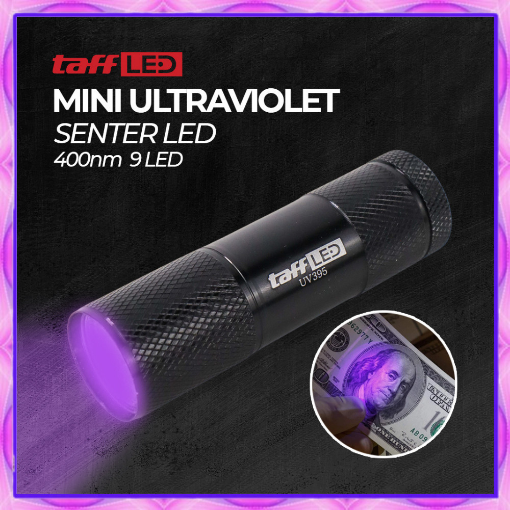 Senter Money Detector Senter LED 400nm 9 LED Waterproof Pocketman P1 Ultraviolet UV Senter UV LED La