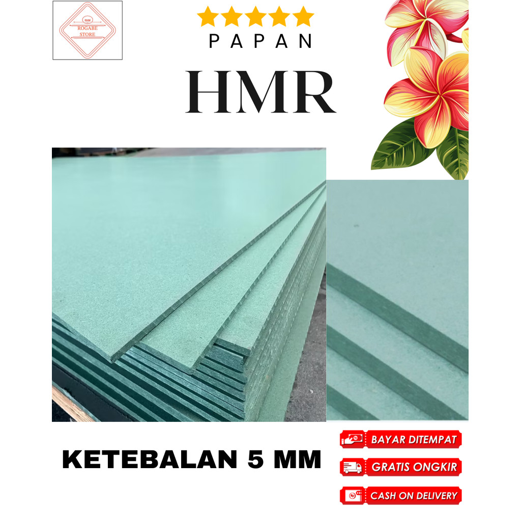 Papan HMR Ketebalan 5MM / MDF Hijau / R O
