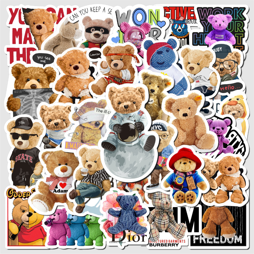 

Stiker Teddy Bear / Vinyl Waterproof Anti Air / Sticker Kartun Boneka Lucu Buku
