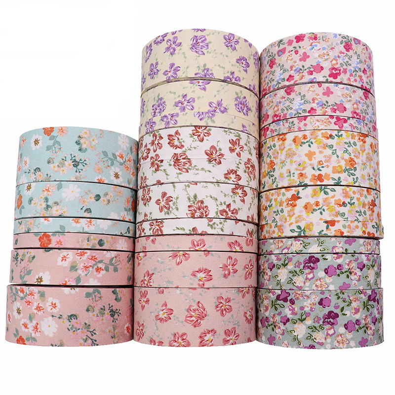 

2Yards Flowers Grosgrain Ribbon DIY Hair Bow Crafts Sewing Fabric Gift Wrapping Material Pet Rope Accessories Wedding Decoration