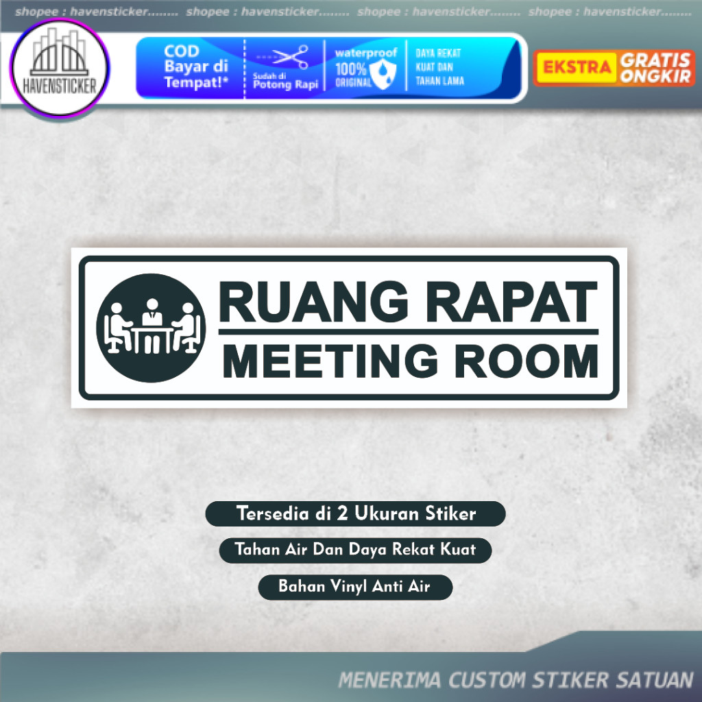 

Stiker Ruang Meeting - Stiker Ruang Rapat - Stiker Rapat - Stiker Kantor - Stiker Perkantoran - Stiker Ruang Pertemuan
