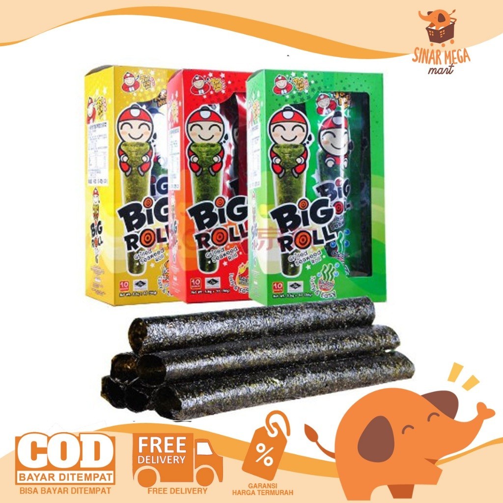 

Tao Kae Noi Seaweed BIG ROLL Netto 3 gr Camilan Rumput Laut SATUAN Murah