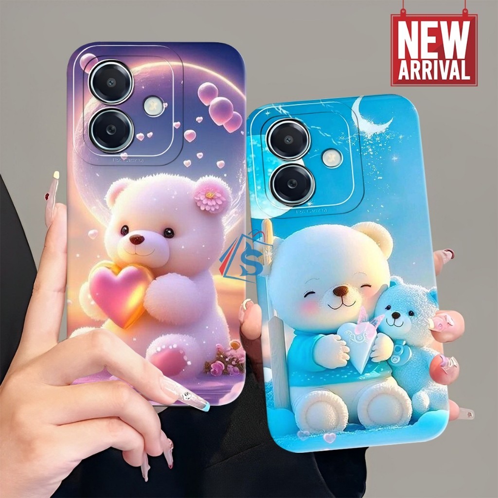 [SHARKCASE] Softcase OPPO A3X RENO 12F 12 12 PRO 11F A79 A98 A78 4G A78 5G Motif Bear Cute Kekinian 