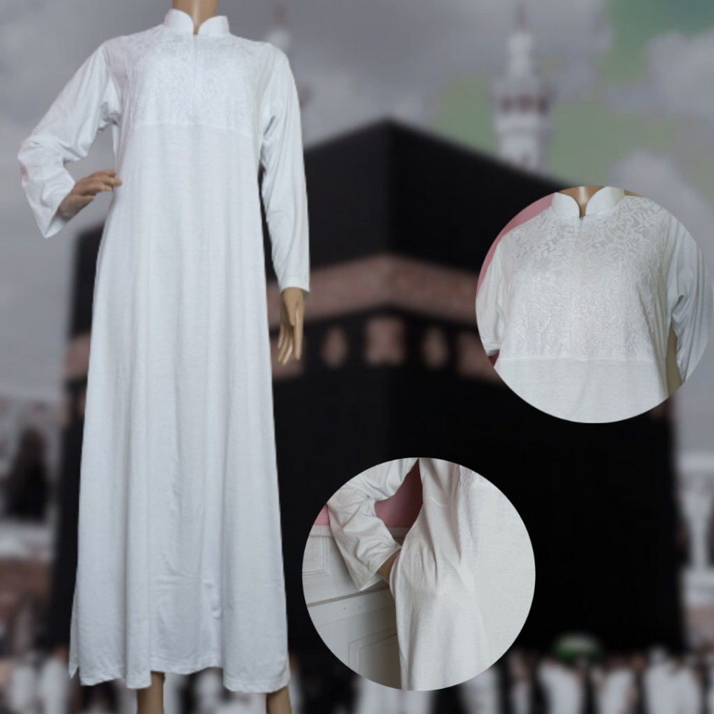 Gamis Haji dan Umroh Wanita pakaian Ihram wanita Baju ikhram wanita gamis wanita putih Gamis Putih