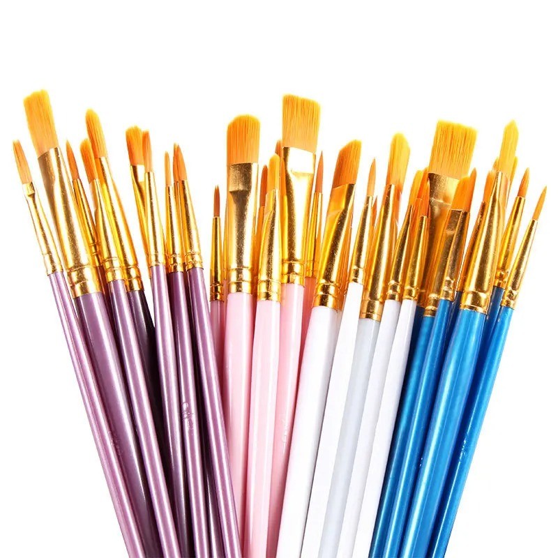 

10Pcs/set multi-functional Artist Paint Brush Set Watercolor Acrylic Paintbrush Professional Colorful Oil Painting Brushes