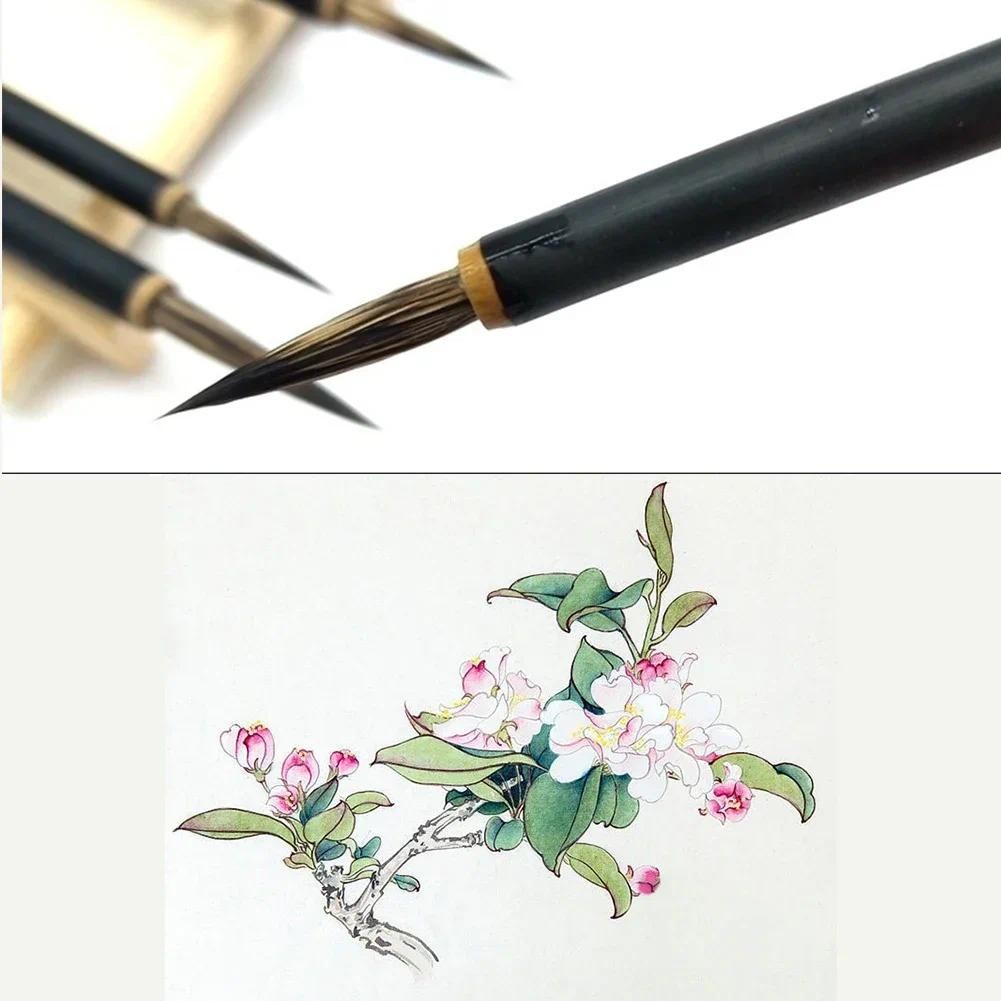

3/4Pcs Wolves Hair Brush Chinese Calligraphy Pen Hook Line Paint Brush Chinese Calligraphy Brush Art Oil Painting Drawing Brush