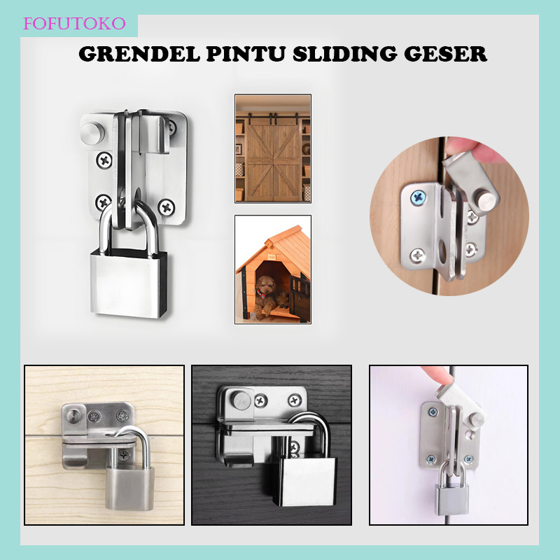 Kunci Geser Pintu/selot Slot Gembok/ Slot Pintu Geser Grendel Kiri- Kanan / Selot Slot Gembok / Kunc