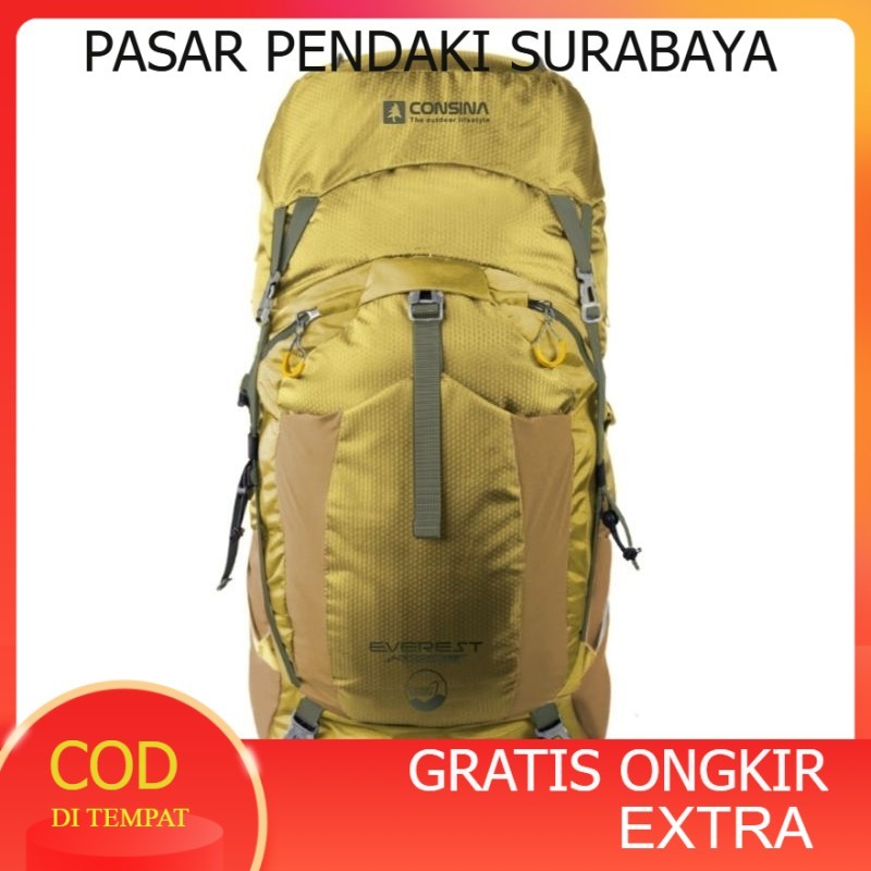 CONSINA.TAS CARRIER CONSINA EVEREST BATH 3 60 LITER + RAINCOVER SHULPUR MOSS
