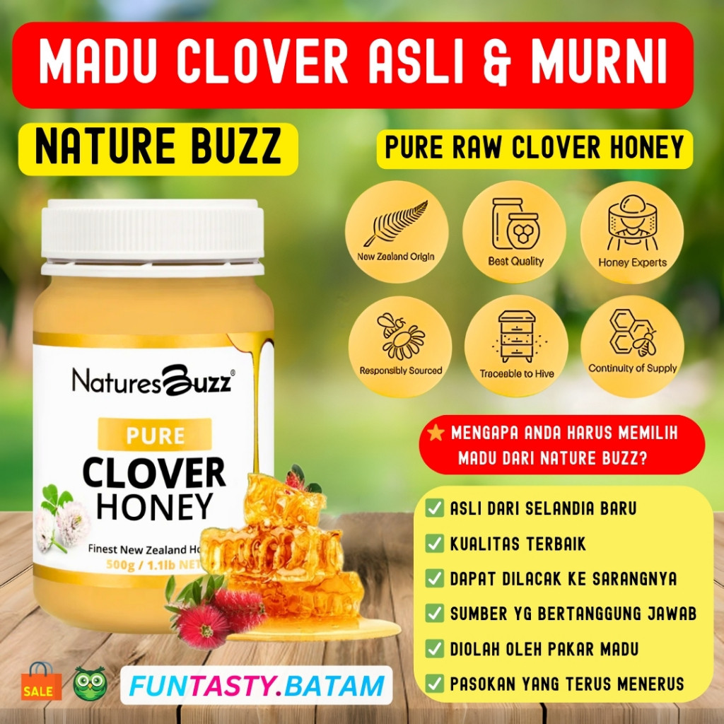 

Madu Clover Asli Honey Import Selandia Baru Termurah Merk Natures Buzz Honey Original New Zealand