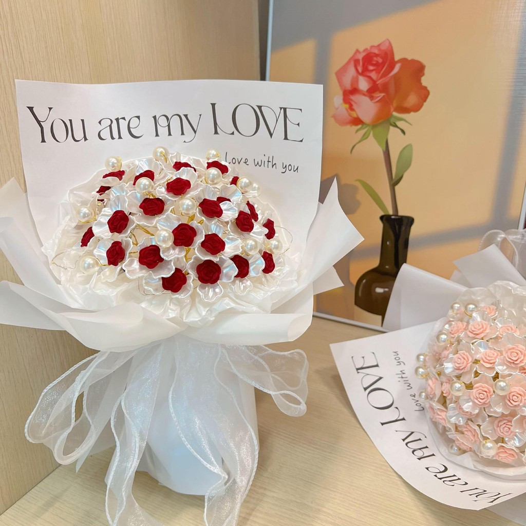 Buket Mawar Yang Tidak Pernah Layu Paket Bahan DIY Buatan Tangan Buket Imitasi Buatan Sendiri  Berik