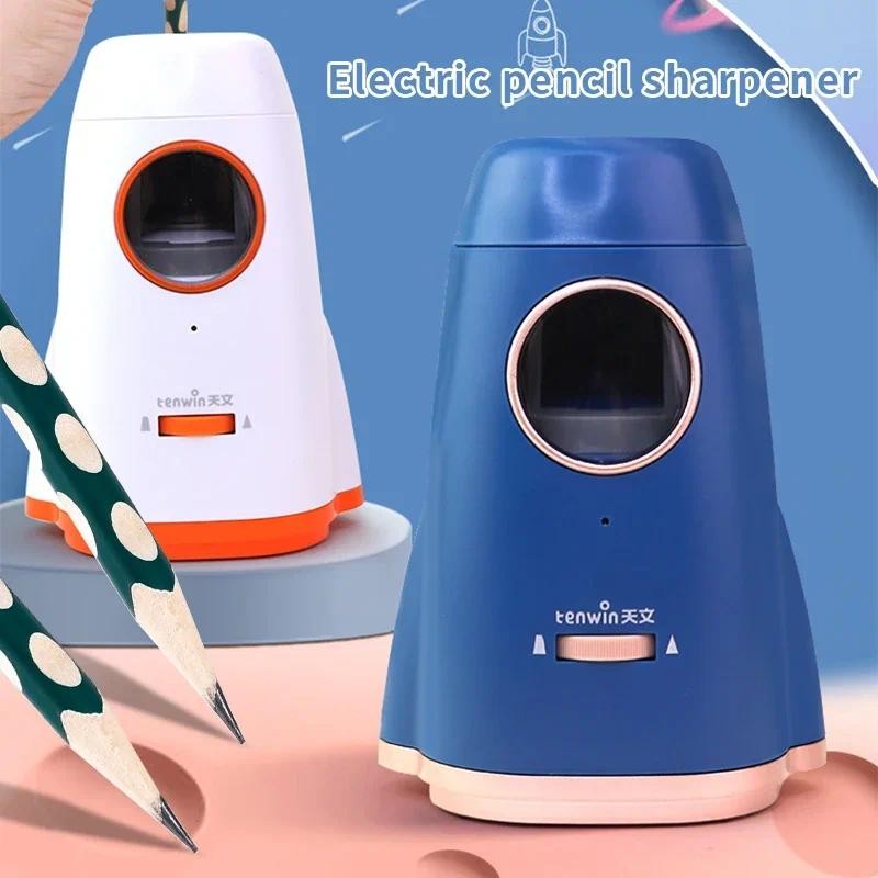 

Electric Automatic Pencil Sharpener Adjustable 6.5-8mm Thick/Fine Nib Tip Single Hole Switch Sharpener Office School Stationery