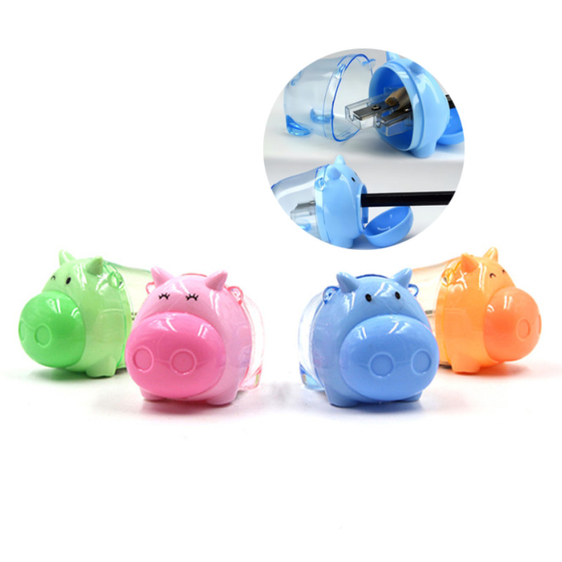 

Mini Cute Cartoon Pig Pencil Sharpener School Student Stationery Kids Gift Hot High Quality Steel Blade, Sharp And Efficient