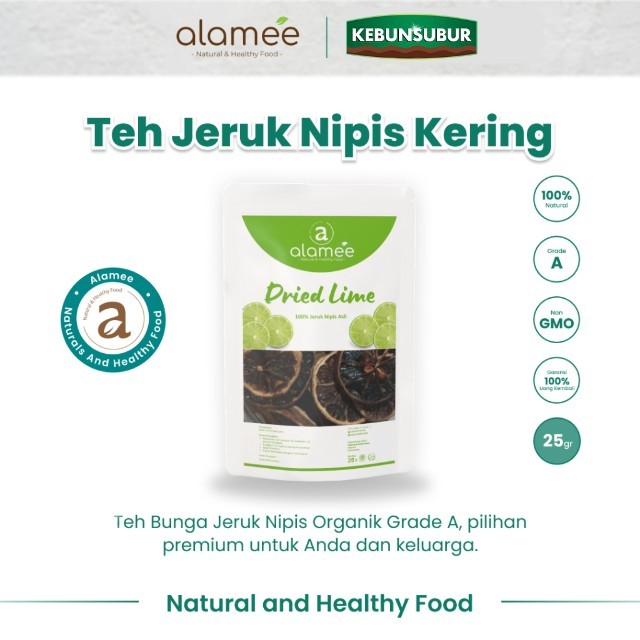 

ALAMEE Lime Slice Tea Jeruk Nipis Kering Dried Teh Herbal Buah Iris Organik Premium 25gr kebunsubur