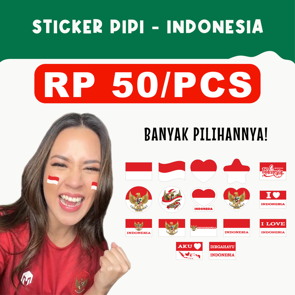 

Sticker Bendera Pipi INDONESIA Kemerdekaan 17 Agustus Agustusan isi 20PCS – Desain Nasionalis, Material Berkualitas