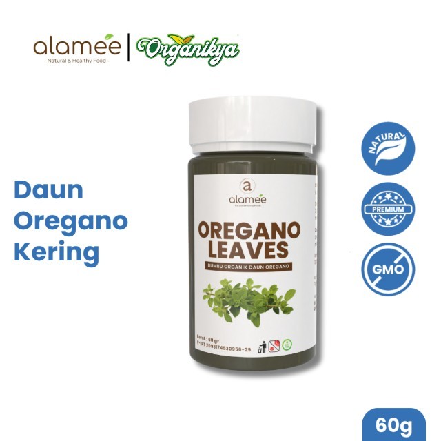 

ALAMEE Oregano Kering Dried Leaves Flakes Garnish Murni Asli Tanpa Campuran Bumbu Dapur Organik 60g organikya