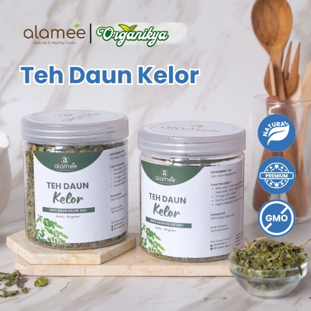 

Teh Daun Kelor Tea Bunga Herbal Alami Organic Natural Non Msg Siap Seduh 45gr organikya