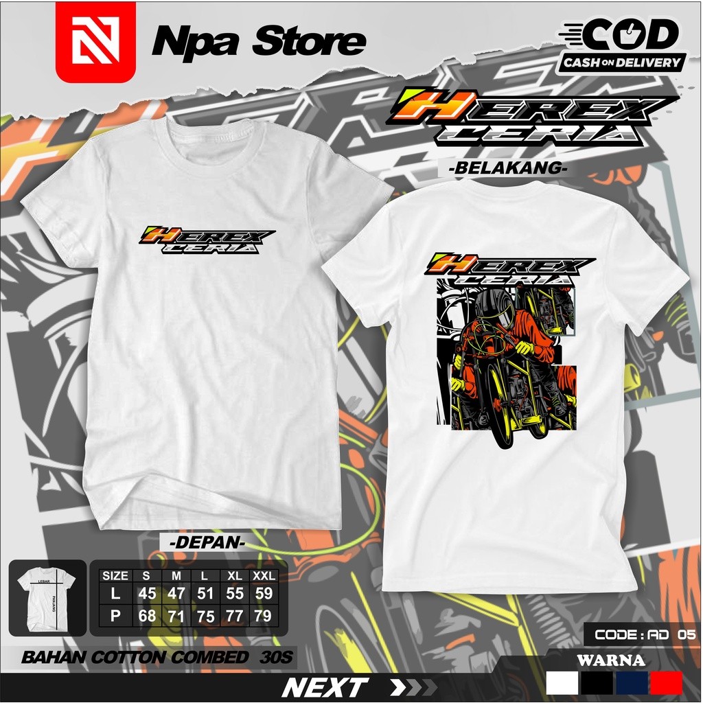 Jersey Racing / kaos balap Kaos Baju Herex Ceria Kaos Racing Balap Herex T-shirt kaos distro simple 