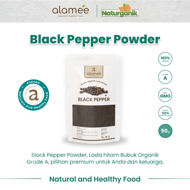 

ALAMEE Lada Hitam Bubuk Black Pepper Powder Bumbu Dapur Instan Blackpepper 50 Gram Organik Naturganik