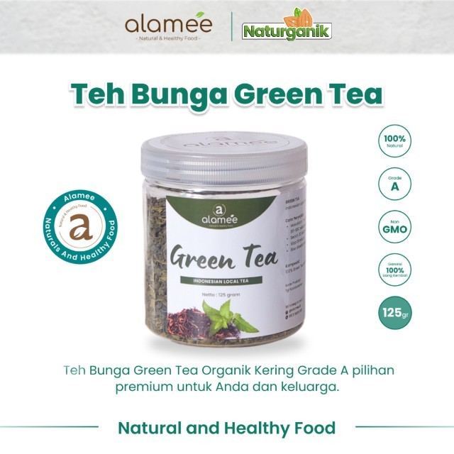 

ALAMEE Green Tea Teh Hijau Greentea Organic Kering Organik Minuman Herbal Premium Naturganik