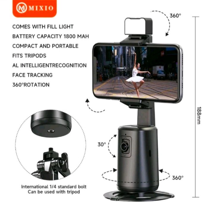 MIXIO A200 Auto Face Tracking Gimbal Handphone Stabilizer 360° - gimbal a200