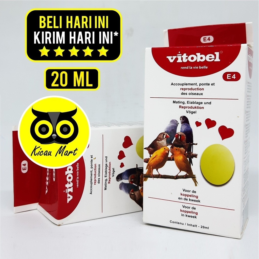 KICAU MART VITAMIN TERNAK BURUNG E4 VITOBEL OBAT BREEDING IMPORT TAMBAH BIRAHI LOVEBIRD KENARI PERKU