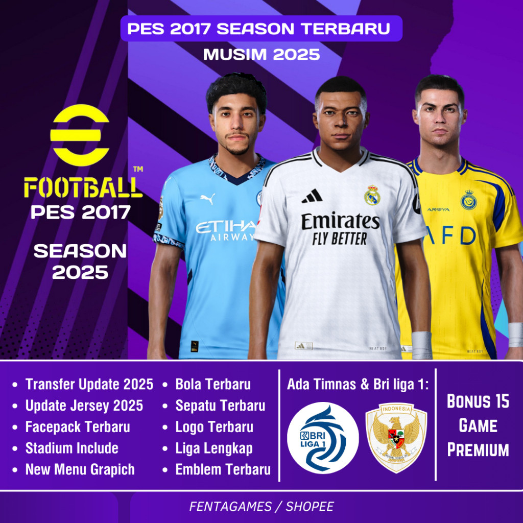 PES 2017 MUSIM TERBARU 2025 - GAME PC - GAME LAPTOP - GAME BOLA - BELI 2 GRATIS 1 - ORIGINAL WINDOWS