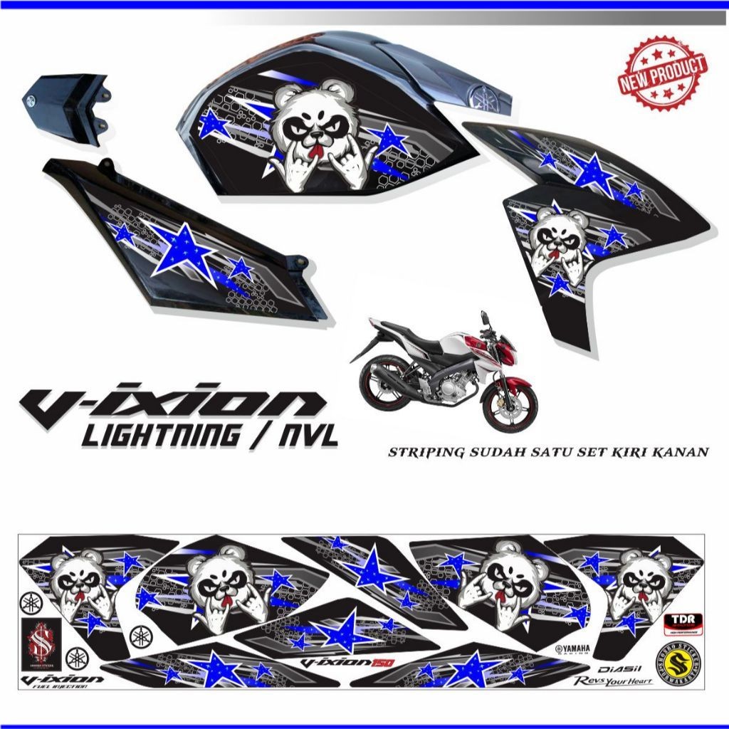 Stiker motor vixion new variasi vixion nvl striping VARIASI LIS
