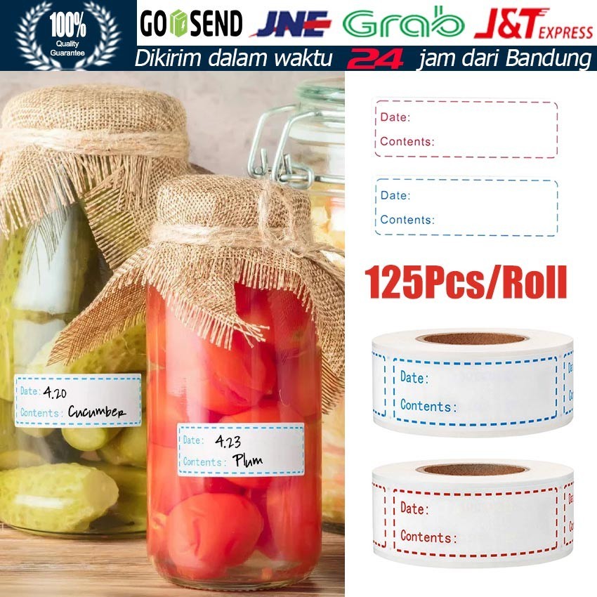 

125Pcs/Roll Stiker Tanggal Kadaluwarsa Waterproof Stiker Expired Date Stiker Label Produk Food Storage Label