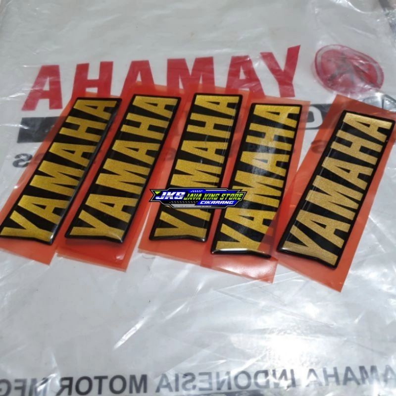 Stiker logo emblem Yamaha Gold cover box aki Rx king rxking 2001 2002 Original lospek satuan RX