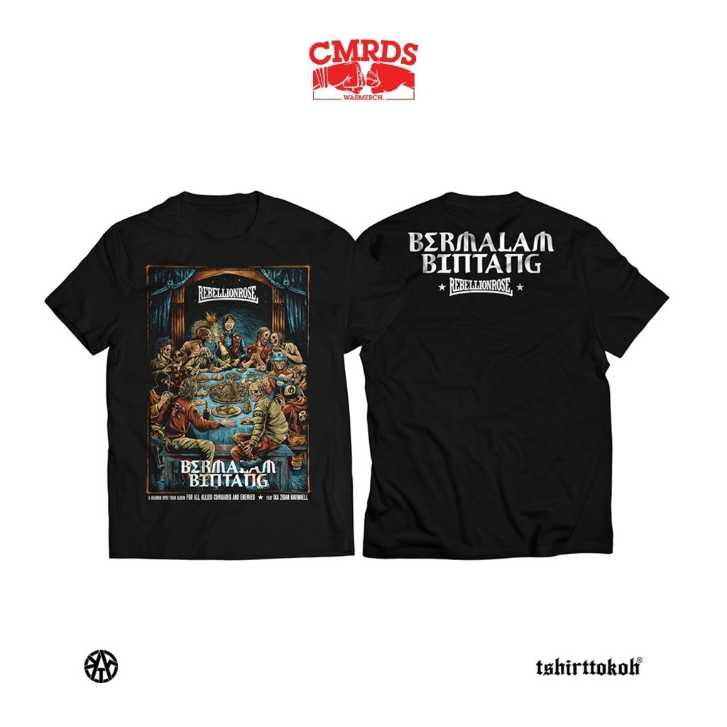 (COD) Kaos Rebellion Rose Bermalam Bintang - Kaos Rebellion Rose Original