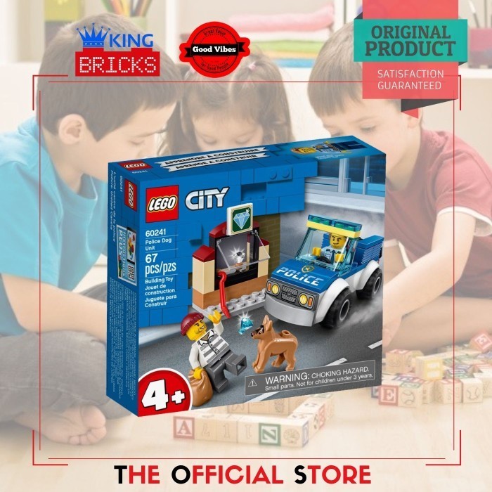 ShenToys Mainan Anak LEGO Original CITY 60241 Police Dog Unit Edukasi Mobil Polisi